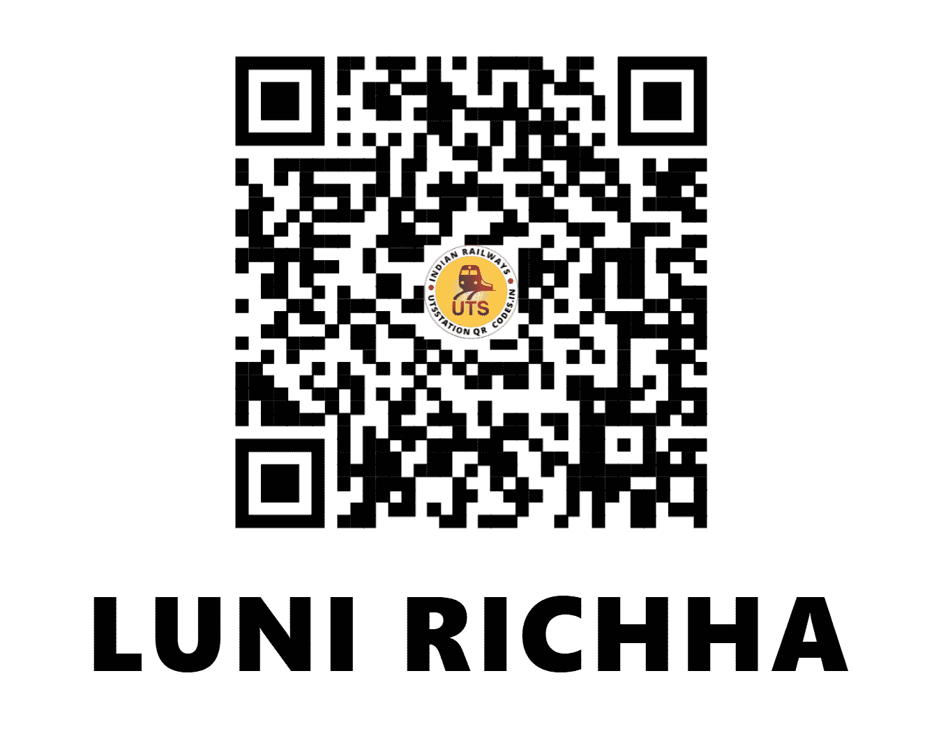 UTS QR Code for LUNI RICHHA - LNR - WC (MADHYA PRADESH)
